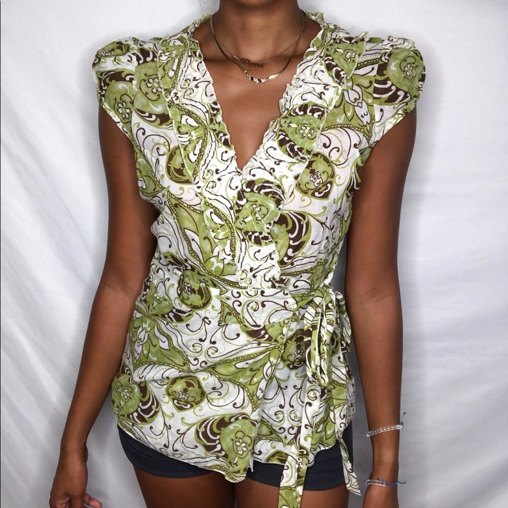 3/$15 Love potion wrap look blouse top shirt belt